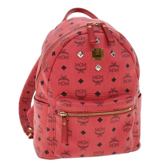 MCM Vicetos Backpack PVC Leather Pink - Picture 1 of 15